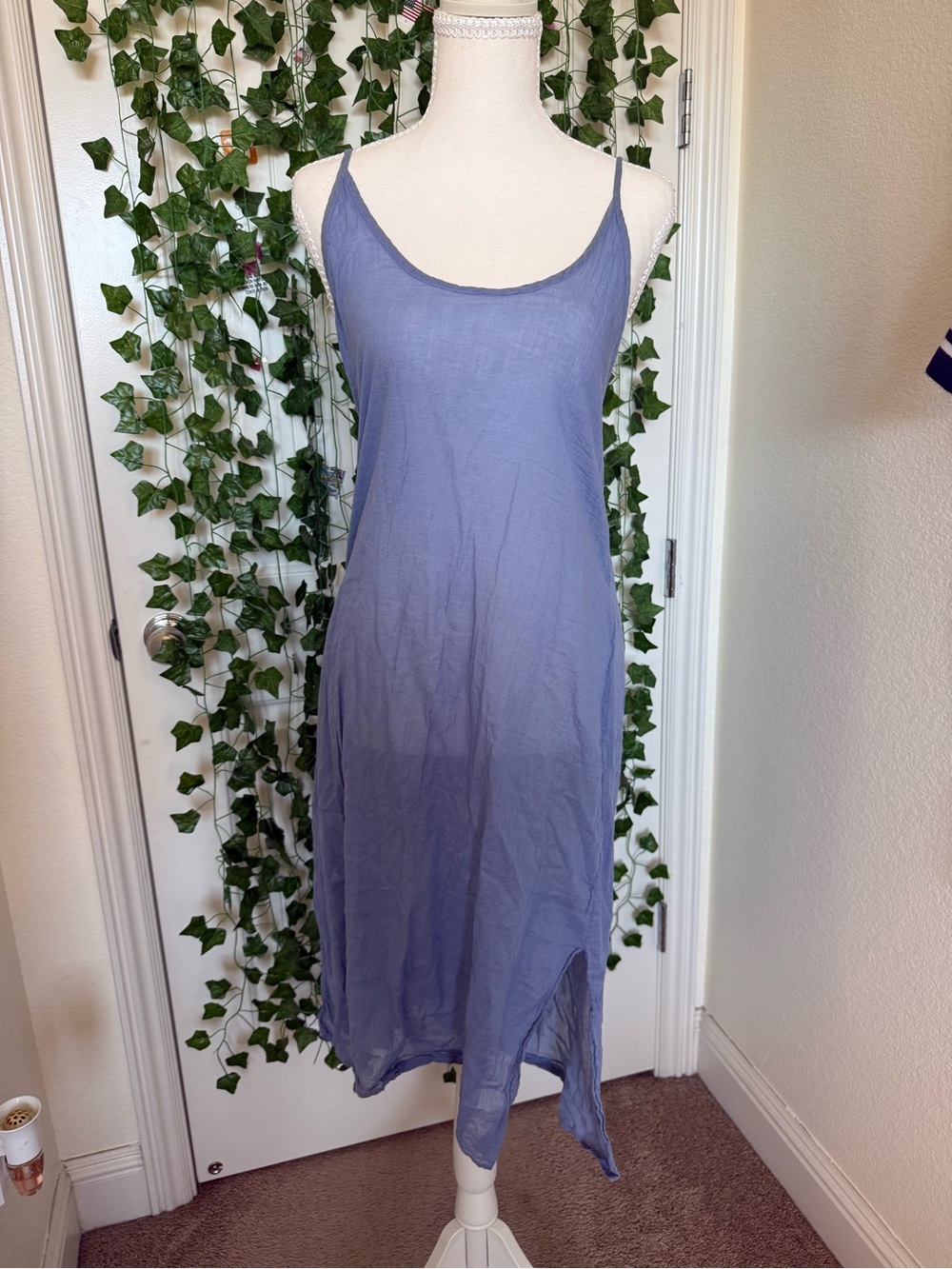 Printfresh Sheer Violet Midi linen dress